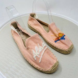 Anthropologie Soludos Aloha Hawaii Espadrilles Pink 7 Shoes Lockhart Embroidery